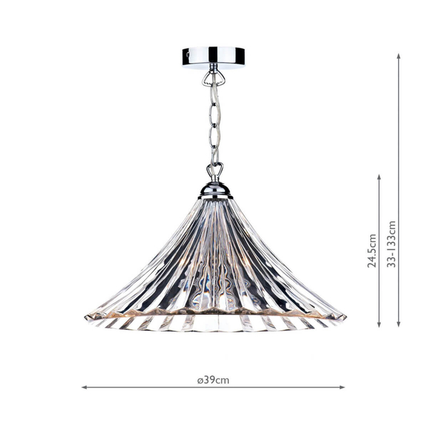 Jadalniana lampa wisząca ARDECHE ARD868 chrom przezroczysty