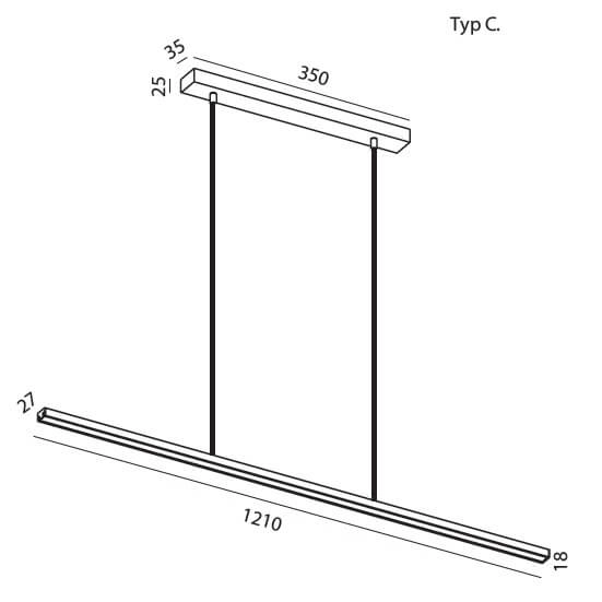 Wisząca lampa do kuchni Slima 5122C03203-11 Elkim LED 24W 4000K liniowa