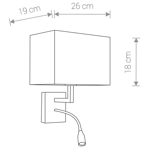 Kinkiet LAMPA ścienna HOTEL 9302 Nowodvorski abażurowa OPRAWA prostokątna LED 2,2W 4000K peszel do czytania chrom pasteri mas