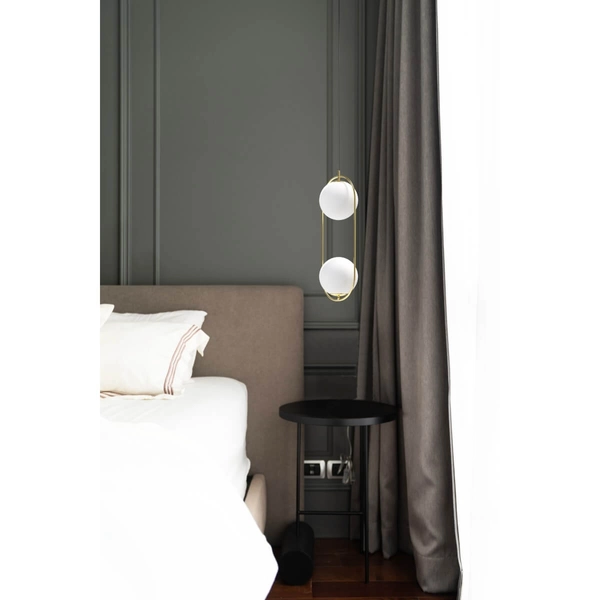 Szklana lampa wisząca Coco AZ4982 eliptyczna złota