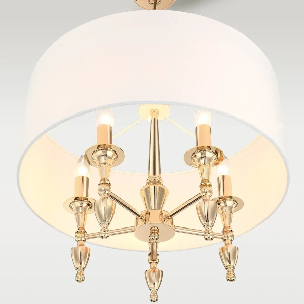 Jadalniana lampa zwisowa Austin P05180AU-WH Cosmolight abażurowa biała złota