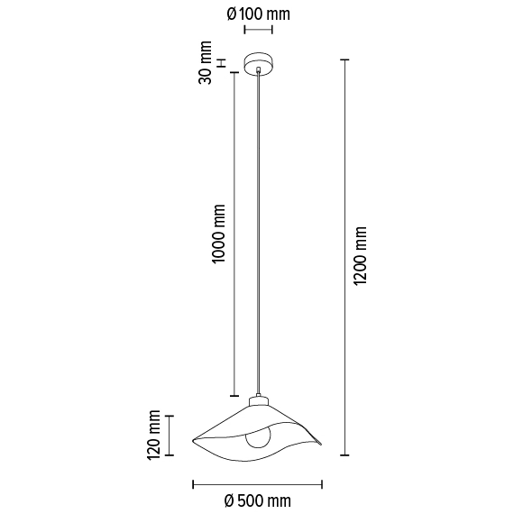 Wisząca lampa materiałowa HATTU FLORAL 1614719174 kopułowa kwiaty szary