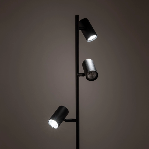 Lampa podłogowa stojąca Top 16064 do salonu obrotowe tubki czarna