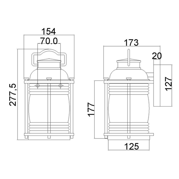 Metalowa lampa ścienna Ashland Bay KL-ASHLANDBAY2-S-BU Kichler zewnętrzna IP44 brązowa