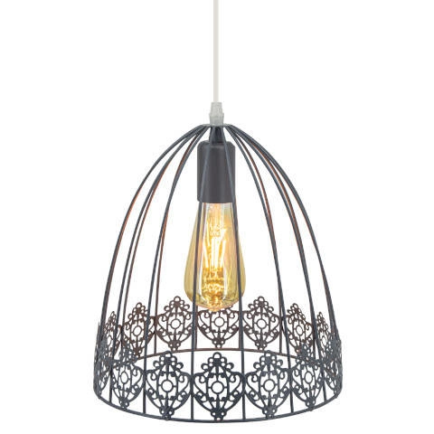 Druciana LAMPA wisząca Klatka 6802/2 ZWIS - 02 Elem metalowa OPRAWA klatki ZWIS loftowy szary