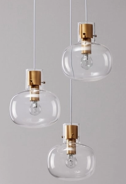 Wisząca lampa sypialniana Padre kaskada przezroczysta złota