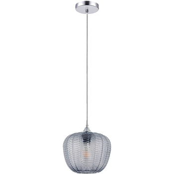 Wisząca lampa szklana Monet 3177 do jadalni nad stół chrom przydymiona