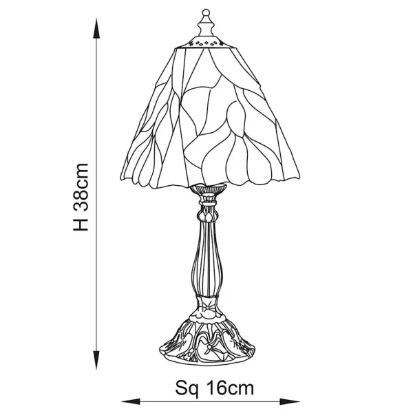 Stołowa lampka tiffany Botanica 63963 z wtyczką szklana brązowa kolorowa