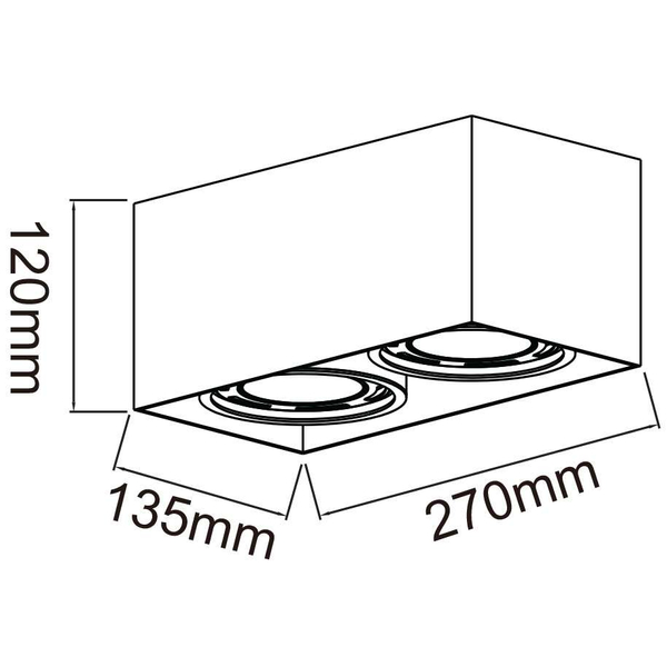 Downlight LAMPA sufitowa Cardi II Bianco + Ufo Gold Orlicki Design ruchoma OPRAWA metalowa prostokątna biała złota