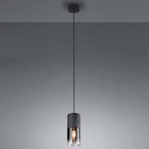 Wisząca lampa loftowa Robin 310600132 szklana tuba czarna do kuchni