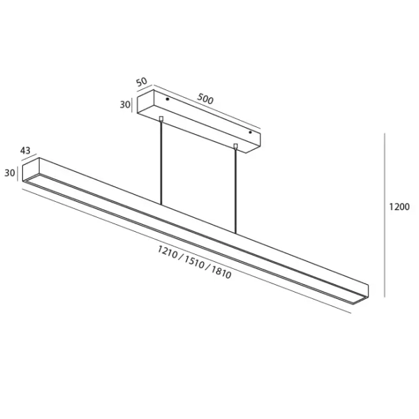 Ledowa lampa wisząca Pietra 513303202-22 Elkim 48W 4000K belka biała