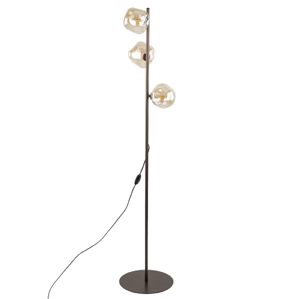 Stojąca lampa do sypialni Lava Brown 16150 szklane klosze brązowy