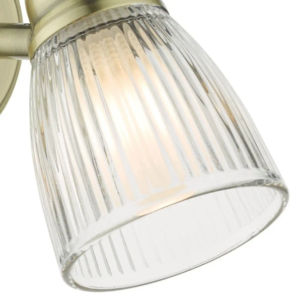 Szklana naścienna lampa Cedric CED0775 do łazienki IP44 mosiądz