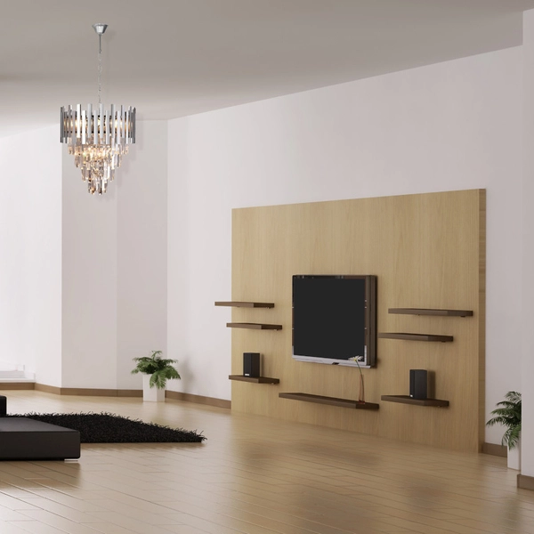 Wisząca LAMPA glamour ASPEN ML5997 Milagro kryształowa OPRAWA na łańcuchu ZWIS okrągły chrom