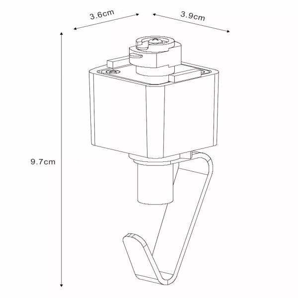 Adapter jednofazowy Track 09957/01/30 Lucide czarny