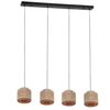 Wielopunktowa lampa wisząca SMILLA 366800436 boho z juty beżowa czarna