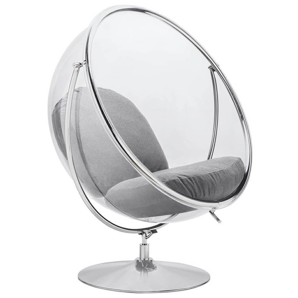 Stojący fotel regulowany Bubble Stand JH-200-2.L.GREY.17W chrom jasnoszary