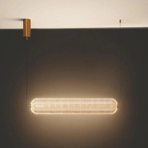 Lampa zwisająca do sypialni TIPUANI LE44627 LED 40W 3000K podłużna złota przezroczysta