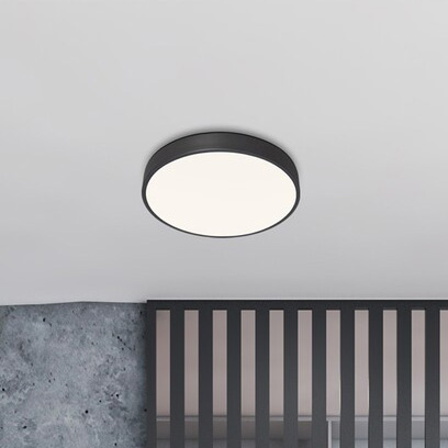Okrągła LAMPA sufitowa TESIA 3316 Rabalux plafon LED 60W 3000K - 6000K z pilotem czarny