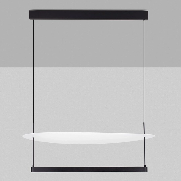 Zwisająca lampa do salonu TIRAQUE LE44630 LED 55W 3000K plate czarna biała