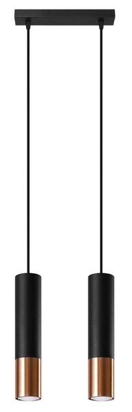Modernistyczna LAMPA wisząca SL.0947 metalowa OPRAWA loftowy ZWIS tuby czarne miedź