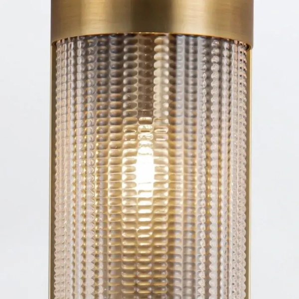 Liniowy kinkiet do jadalni Williard QN-WILLARD-2WB-VBS-PG szklany mosiądz