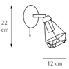 Metalowa lampa ścienna 8414/1 BL druciak do holu czarny