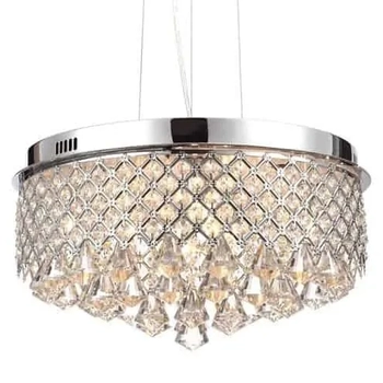 Glamour lampa wisząca Amapola okrągła z kryształkami chrom