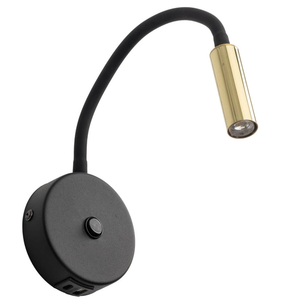 Naścienny kinkiet regulowany Lagos 10201 punktowy złoty czarny