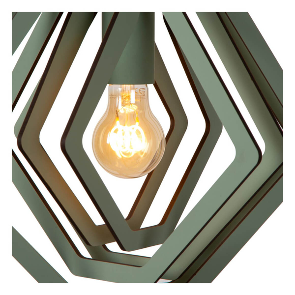 Geometryczna lampa wisząca Mauro 77489/01/33 MDF zielona