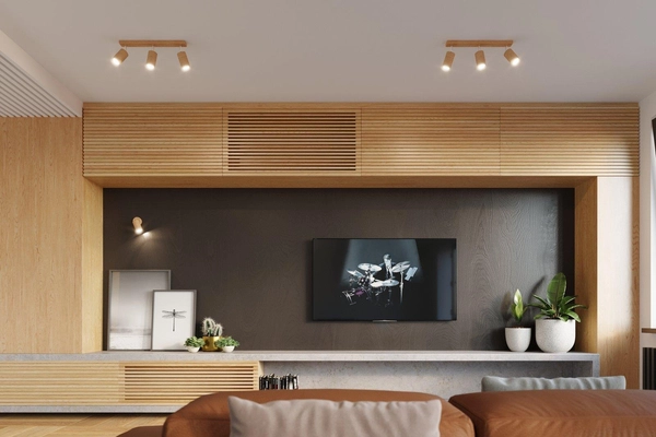 Sufitowa LAMPA ekologiczna SL.0703 drewniana OPRAWA regulowane tuby reflektorki drewniane