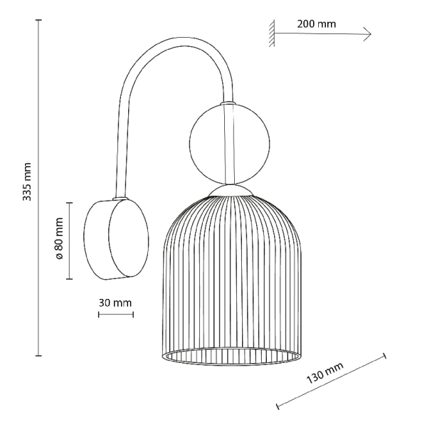 Naścienny nocny kinkiet Sophia Cognac 11587 na wysięgniku biały