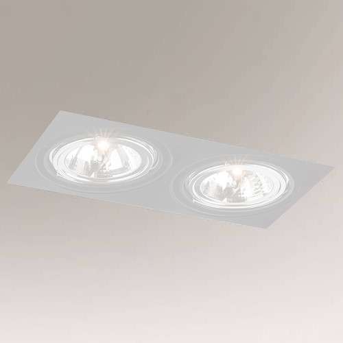Spot LAMPA sufitowa KOMORO 7330 Shilo podtynkowa OPRAWA regulowane OCZKO prostokątna wpust biały