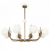 Sufitowa LAMPA modernistyczna RENDEZ-VOUS MOD109PL-08BS Maytoni szklana OPRAWA plafon kule balls mosiężne białe