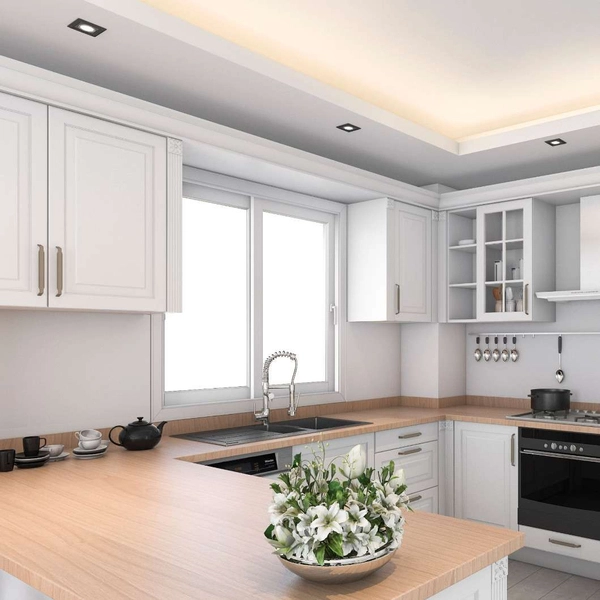 Wpuszczana LAMPA sufitowa METIS LP-2780/1RS BK Light Prestige kwadratowa OPRAWA metalowy WPUST regulowany czarny