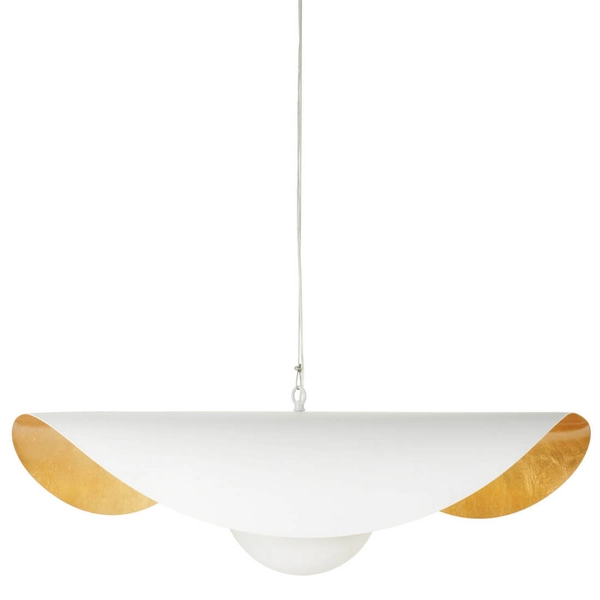 Jadalniana lampa wisząca ENZO ST-F22020601-D80 white kula biały złoty