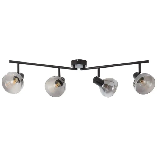 Szklana lampa sufitowa Reflect 82732/06 loftowa przydymiona czarna