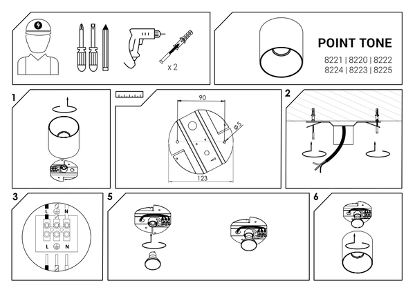 LAMPA sufitowa POINT TONE 8221 Nowodvorski metalowa OPRAWA downlight tuba spot biały złoty