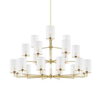 Żyrandol szklany do salonu Artu Ryfel ART-ZW-12+6+3 (ZM) R złoty połysk