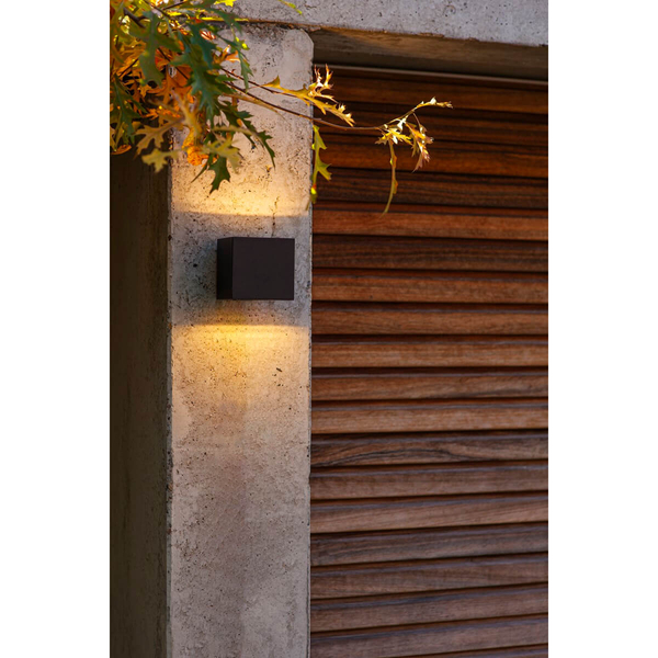 Kinkiet LAMPA ścienna GEMINI 5189125012 Lutec metalowa OPRAWA elewacyjna LED 9W 3000K kostka zewnętrzna IP54 czarna
