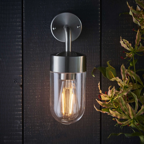 Balkonowy kinkiet ścienny North 71184 Endon IP44 transparentny srebrny