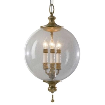 Świecznikowa LAMPA wisząca FE-ARGENTO-P Elstead FEISS wisząca OPRAWA secesyjny ZWIS kula patyna przezroczysta