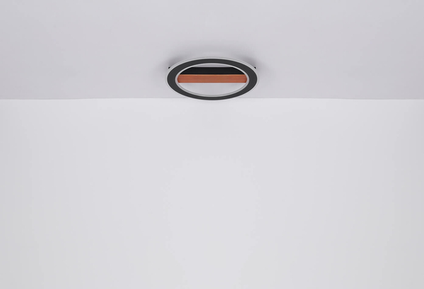 Lampa sufitowa okrągła Mattia 67268-30 LED 30W 3000K czarna drewno