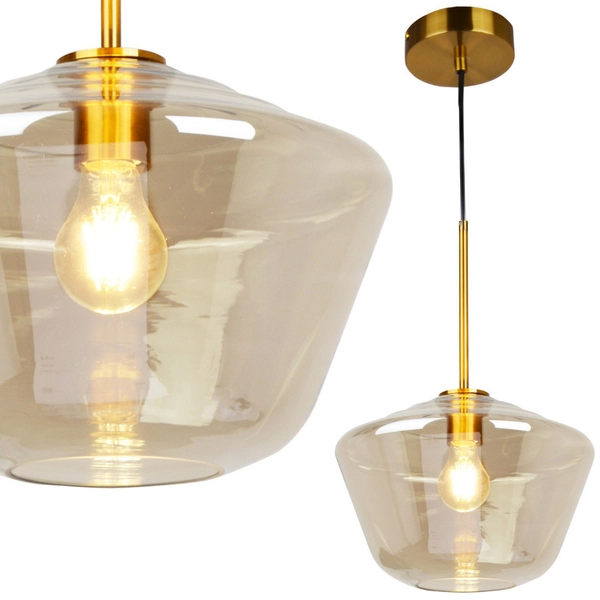 Loftowa LAMPA wisząca GREA 316233 Polux szklana OPRAWA skandynawski zwis bursztynowy