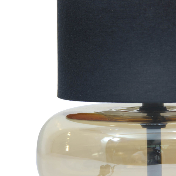 Stołowa lampka z abażurem Epiro TB-43648-BL-AMB Italux czarny bursztynowy