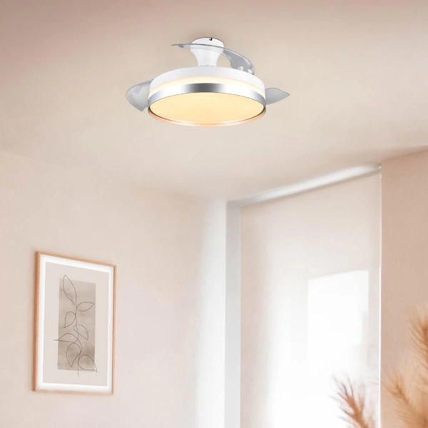 Sufitowa lampa z wentylatorem Lindberg R67382187 LED 40W 2700-6500K srebrna