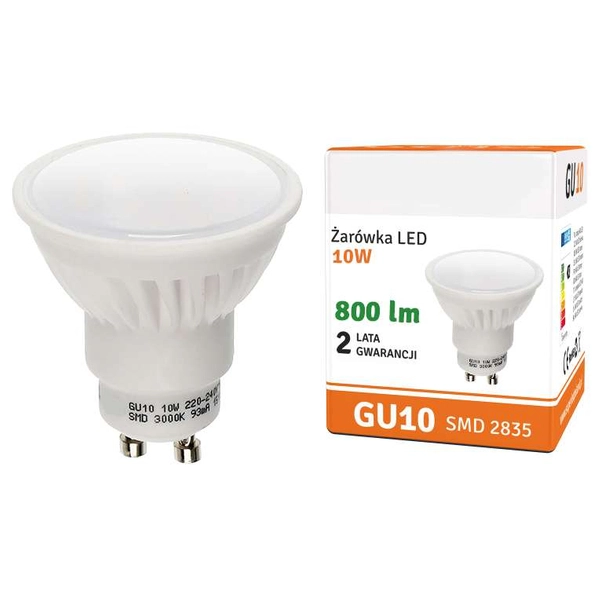 Żarówka LED MDECO SLP1352 GU10 10W 900lm 230V biała neutralna