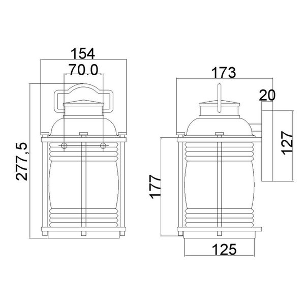 Metalowa lampa ścienna Ashland Bay KL-ASHLANDBAY2-S-BU Kichler zewnętrzna IP44 brązowa