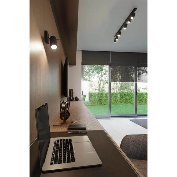 Minimalistyczna lampa ścienna SL.1049 czarna tuba do pokoju