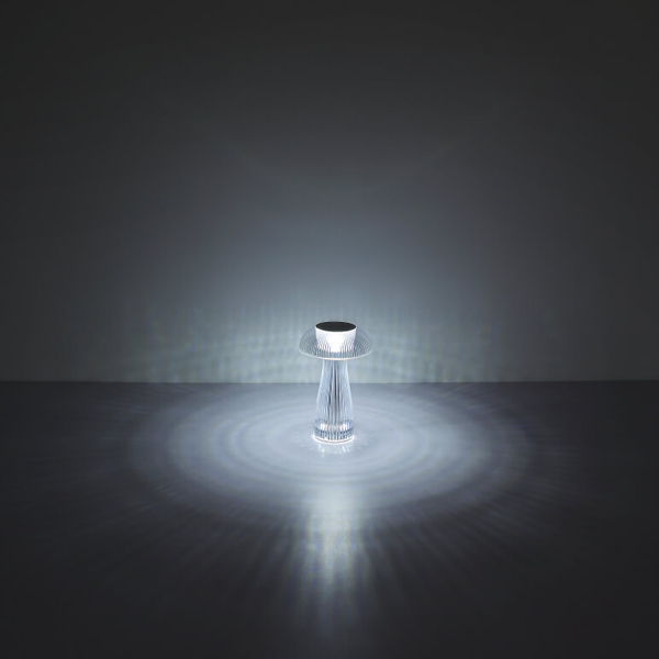 Stołowa lampa grzybek Gixi 28072 LED 1,5W CCT do salonu przezroczysty